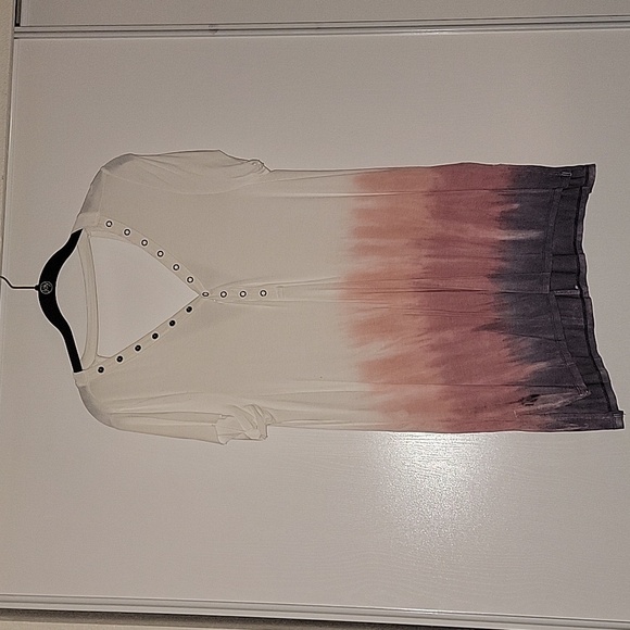 American Eagle Outfitters Tops - 🍀 American Eagle Ombre Tie Dye Soft Sexy T Size Large Oversized White Pink